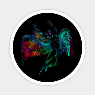 ICARUS THROWS THE HORNS - watercolor painting Magnet